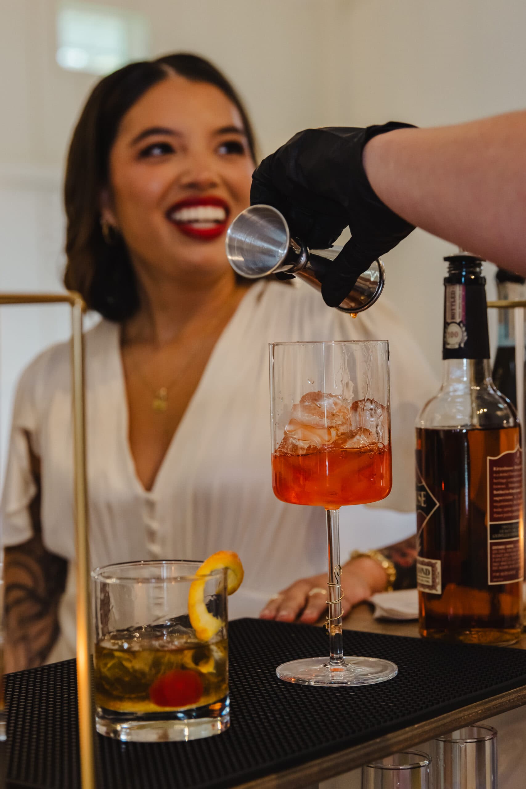 Elegant mobile bar station set for a luxury celebration